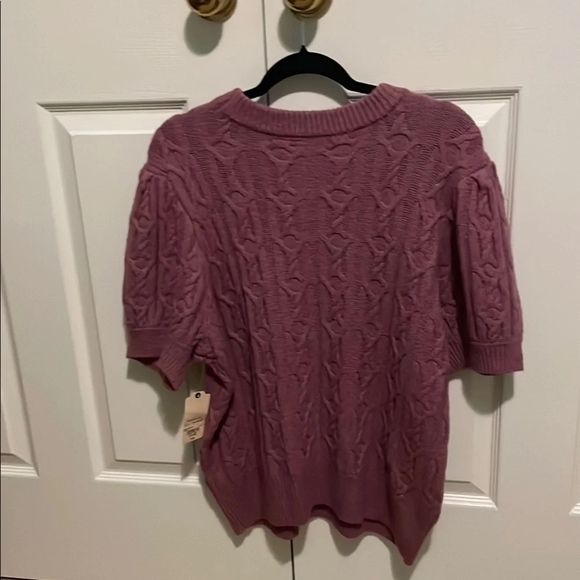 St. John's Bay Purple Cable Knit Crew Neck Sweater - Picture 6 of 7